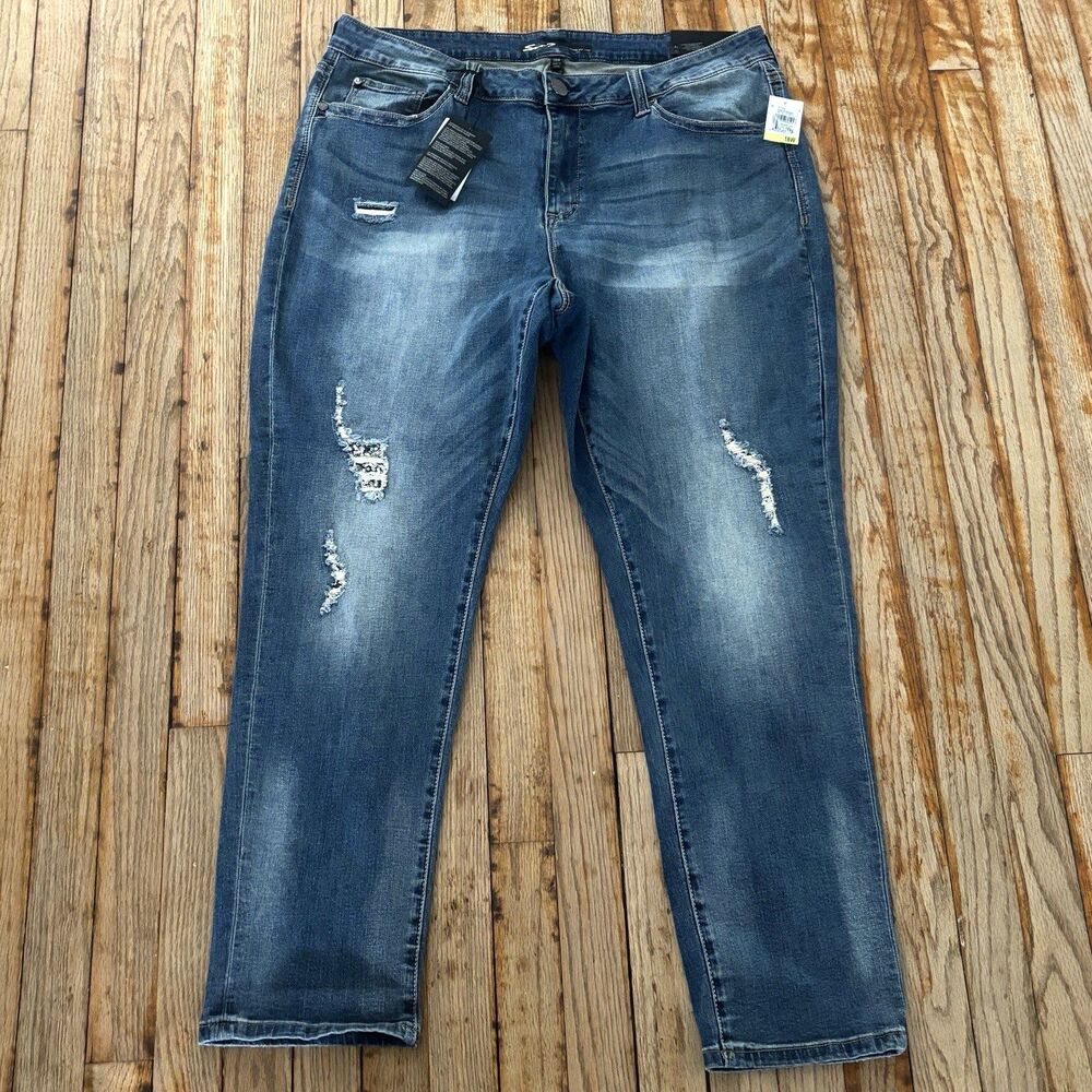Seven7 Ankle Skinny Limited Edition Jeans Women's Sz 18W Distressed Sequined